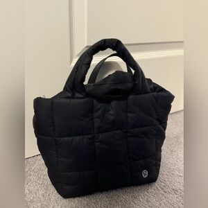 lululemon athletica Black Quilted Tote with Top Handles